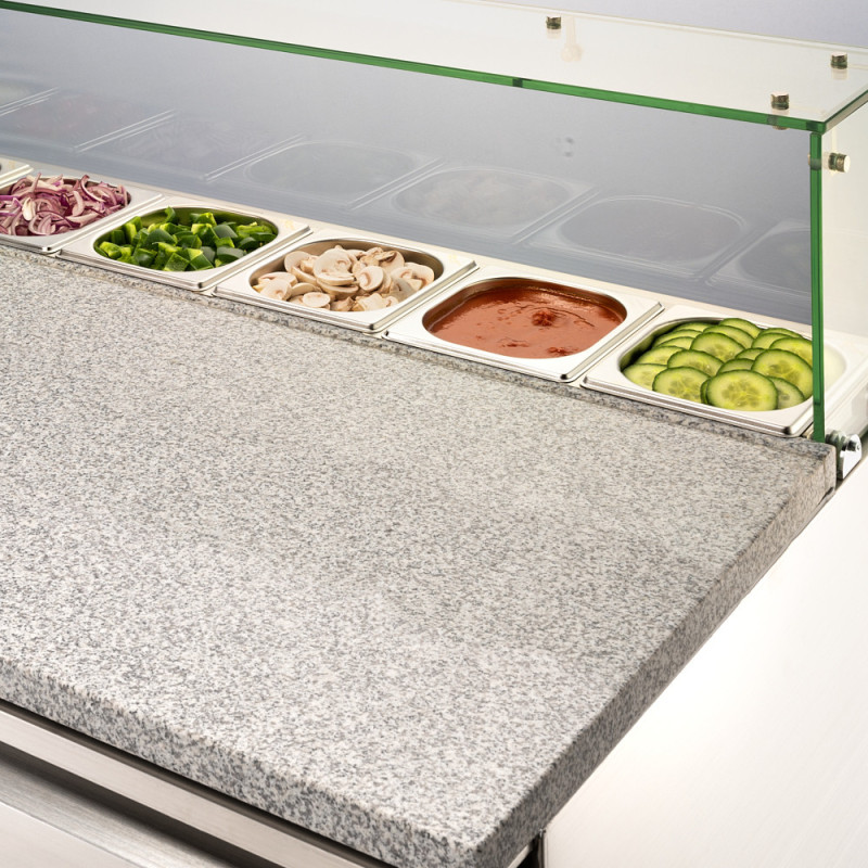 Table réfrigérée 3 portes pizza dessus en verre 402 litres - Stalgast  au meilleur prix sur Restock CHR