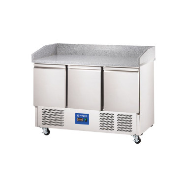 Table réfrigérée 3 portes pizza sur roulettes 368 litres - Stalgast  au meilleur prix sur Restock CHR