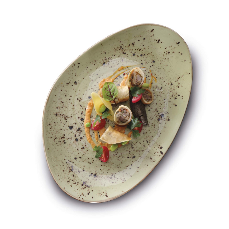 Plat de service pour olives 90mm - 215x90mm - Finedine  au meilleur prix sur Restock CHR