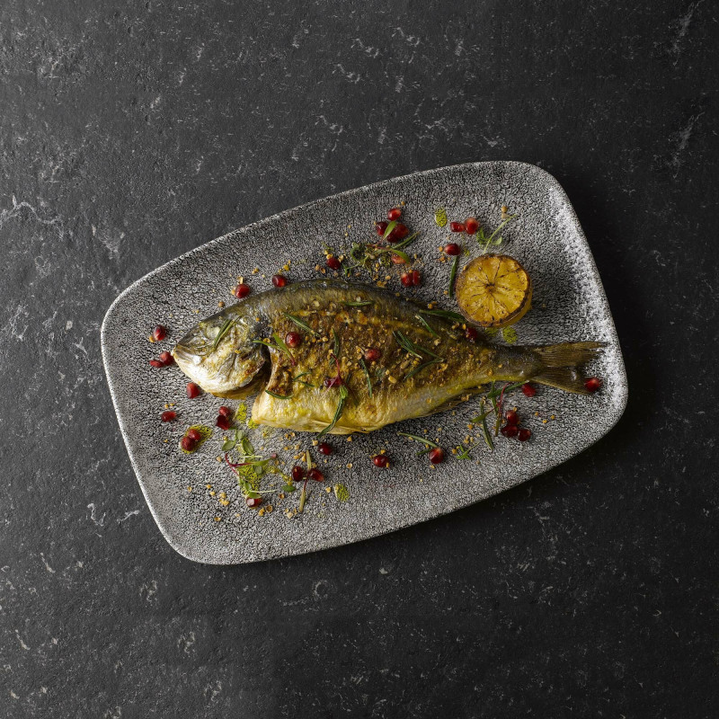 Assiette ronde en quartz noir Raku 264 mm - Finedine  au meilleur prix sur Restock CHR