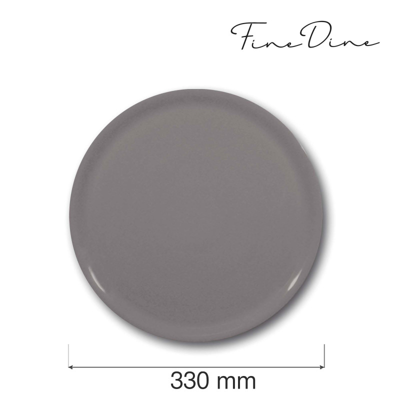 Assiette spéciale pizza - grise - 330 mm - Finedine  au meilleur prix sur Restock CHR