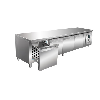 Réfrigérateur Sous-plan - 4 Tiroirs - 420 L - 2/8°C - R600a - 0.350 kW - UGN 4100 TN-4S - Saro  au meilleur prix sur Restock CHR