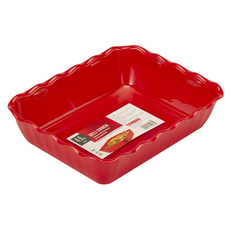 Plat rectangulaire rouge polycarbo - 26.5 x 33.5 x 8 cm - Lot de 6 - Cambro  au meilleur prix sur Restock CHR