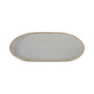 Plat ovale en céramique grise - 320x200mm - Finedine  au meilleur prix sur Restock CHR