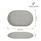 Plat ovale en céramique grise - 320x200mm - Finedine  au meilleur prix sur Restock CHR