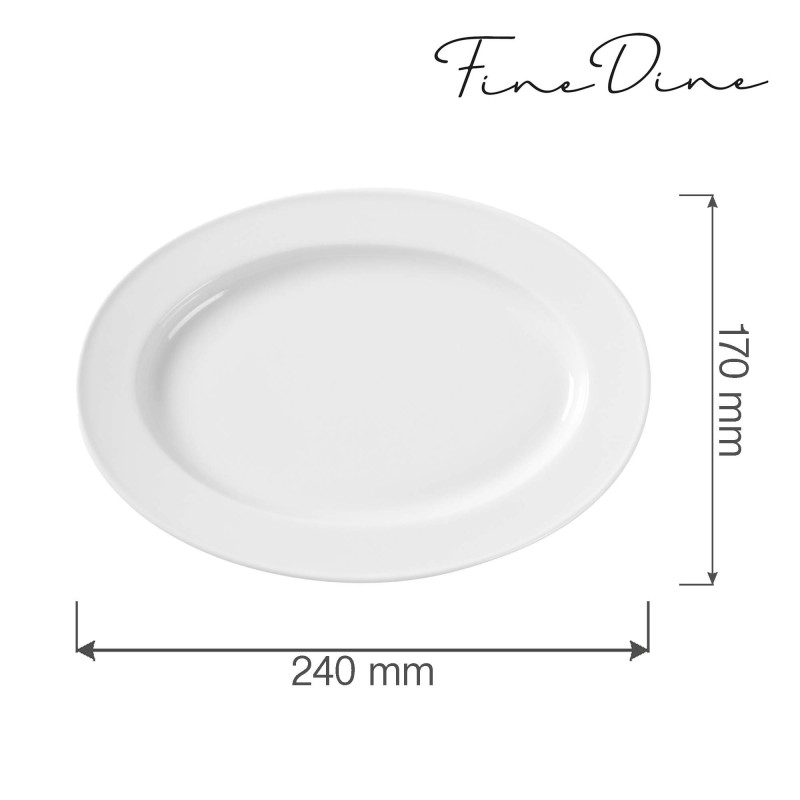 Plat ovale Bianco - 240x170mm - Lot de 6 - Finedine  au meilleur prix sur Restock CHR