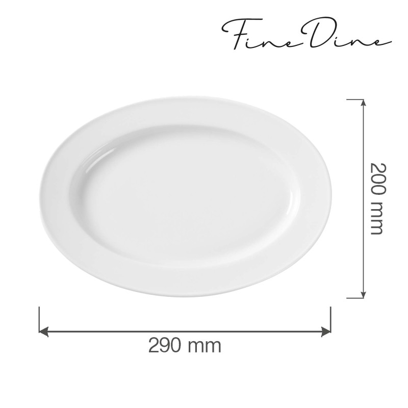 Plat ovale Bianco - 290x200mm - Lot de 6 - Finedine  au meilleur prix sur Restock CHR