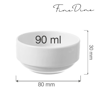 Bol empilable Bianco - 80 mm - Lot de 6 - Finedine  au meilleur prix sur Restock CHR