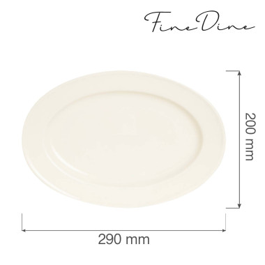 Plat ovale Crema - 290x200mm - Lot de 6 - Finedine  au meilleur prix sur Restock CHR
