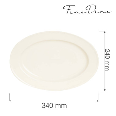 Plat ovale Crema - 340x240mm - Lot de 6 - Finedine  au meilleur prix sur Restock CHR