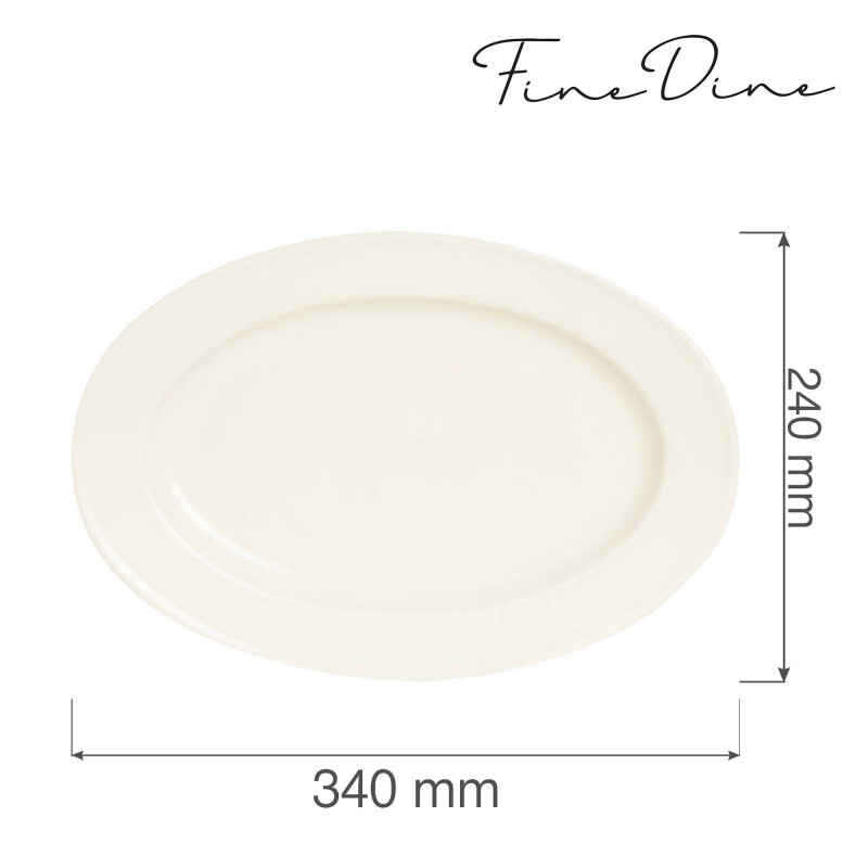 Plat ovale Crema - 340x240mm - Lot de 6 - Finedine  au meilleur prix sur Restock CHR