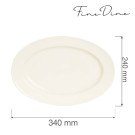 Plat ovale Crema - 340x240mm - Lot de 6 - Finedine  au meilleur prix sur Restock CHR