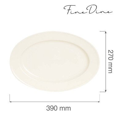 Plat ovale Crema - 390x270mm - Lot de 6 - Finedine  au meilleur prix sur Restock CHR