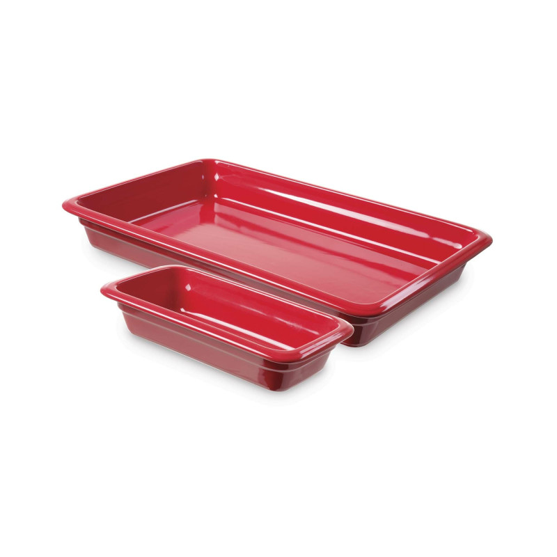 Plat en porcelaine GN2/3 rouge - Finedine  au meilleur prix sur Restock CHR