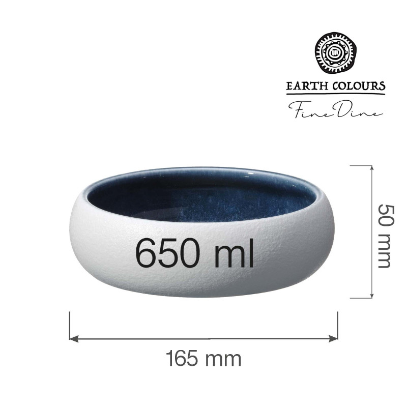 Bol Goro Blanc Bleu 165 mm - 650 ml - Finedine  au meilleur prix sur Restock CHR