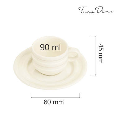 Tasse Perla avec soucoupe - 90 ml - Finedine  au meilleur prix sur Restock CHR