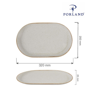 Plat ovale en sable - 320x200 mm - Finedine  au meilleur prix sur Restock CHR