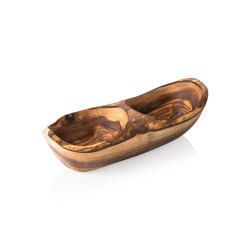 Coupelle double 25 x 11 cm H 3,5 cm bois d'olivier PURE OLIVE - Was Germany  au meilleur prix sur Restock CHR