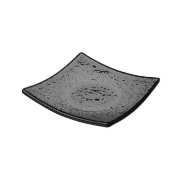 Plat en verre noir carré Vetro pour fingerfood - 80x80mm - Lot de 6 - Finedine  au meilleur prix sur Restock CHR