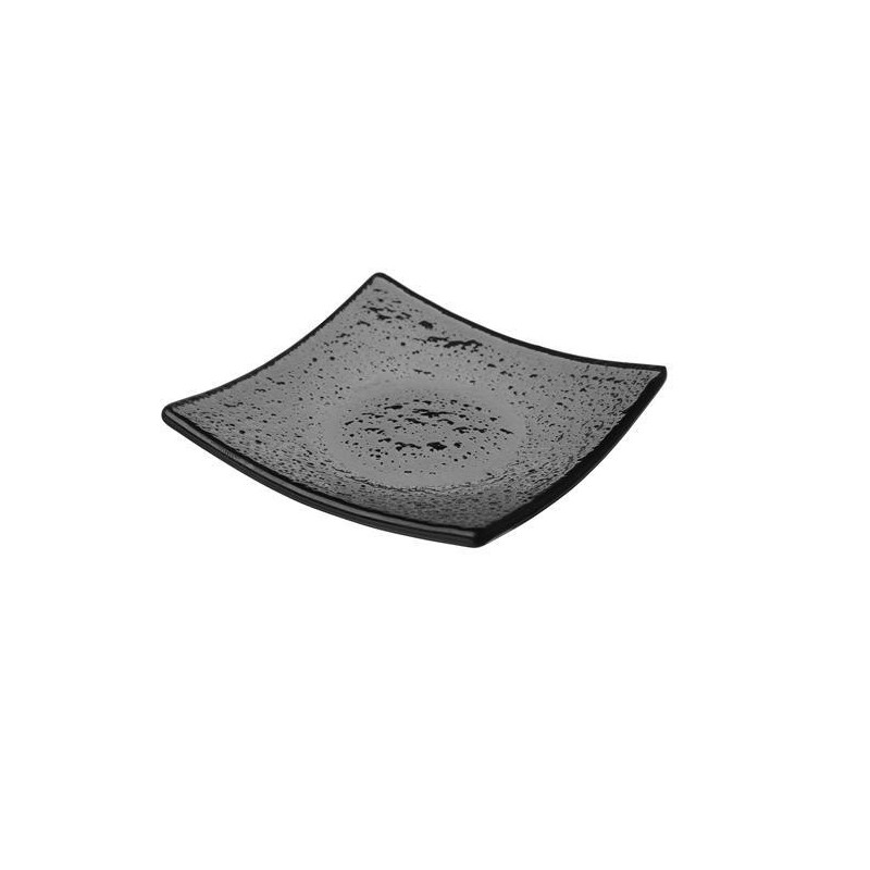 Plat en verre noir carré Vetro pour fingerfood - 80x80mm - Lot de 6 - Finedine  au meilleur prix sur Restock CHR