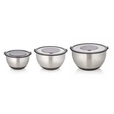 Acier inox chrome-nickel Bols avec accessoires 11/13/15 cm fond antidérapant inox silicone professionnel - Was Germany  au meill