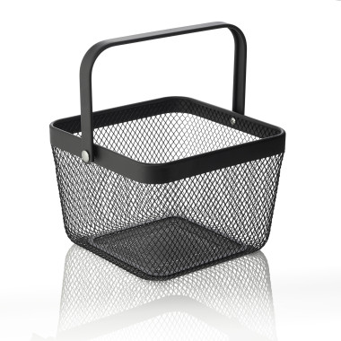 Métal, Thermolaqué Corbeille 24,5 x 24,5 cm H 17,5 cm noir revêtu poudre métal professionnel - Was Germany  au meilleur prix sur