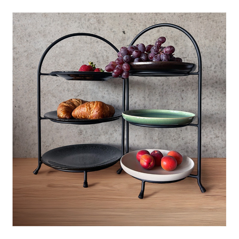 Acier Support de service 3 niveaux 46,5 x 28 cm noir revêtu poudre acier professionnel - Was Germany  au meilleur prix sur Resto