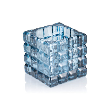 Verre Bougeoir Cube Steel Blue 9 x 9 x 9 cm verre YUYU professionnel - Was Germany  au meilleur prix sur Restock CHR
