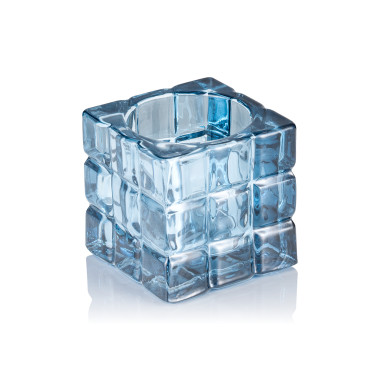 Verre Bougeoir Cube Steel Blue 6,5 x 6,5 cm verre YUYU professionnel - Was Germany  au meilleur prix sur Restock CHR