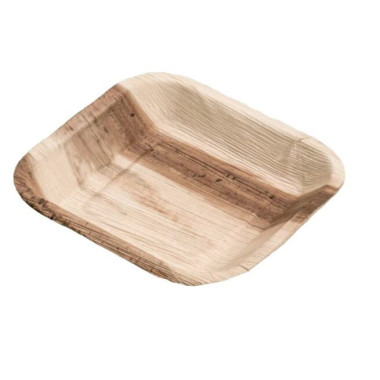 Assiette jetable carrée 17x17 cm en feuille de palmier - 25 pièces - Ecobioshopping  au meilleur prix sur Restock CHR