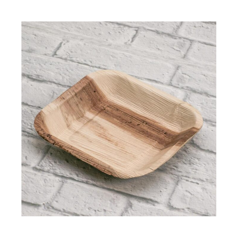 Assiette jetable carrée 17x17 cm en feuille de palmier - 25 pièces - Ecobioshopping  au meilleur prix sur Restock CHR