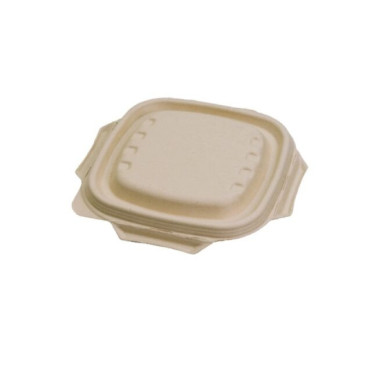 Couvercle jetable carré en pulpe Nature en cellulose - 125 pièces - Ecobioshopping  au meilleur prix sur Restock CHR