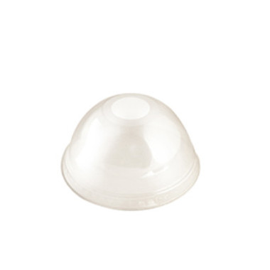 Dôme de Couvercle jetable en PLA de diamètre 95 mm avec trou pour Verre jetables 61362 et 61363 - 50 pièces. - Ecobioshopping  a