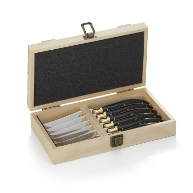 Boîte et 6 couteaux steak manche pakka 25,2 cm CARLOS professionnel - Was Germany  au meilleur prix sur Restock CHR
