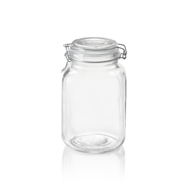 Verre, Acier inoxydable, Silicone Bocal à provisions XL 2 ltr 9 cm H 21 cm verre inox silicone professionnel - Was Germany  au m