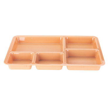 Plateau 5 compartiments - 36.5 x 26.8 x 3.3 cm - Beige - Lot de 24 - Cambro  au meilleur prix sur Restock CHR