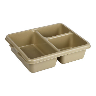 Plateau 3 compartiments - 23 x 28 x 6.5 cm - Brun Doré - Lot de 24 - Cambro  au meilleur prix sur Restock CHR