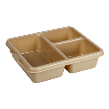 Plateau 3 compartiments Polycarb - 23 x 28 x 6.5 cm - Beige - Lot de 24 - Cambro  au meilleur prix sur Restock CHR