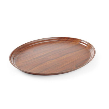 Plateau oval en noyer avec surface antidérapante Montana - 200 x 265 mm - Finedine  au meilleur prix sur Restock CHR