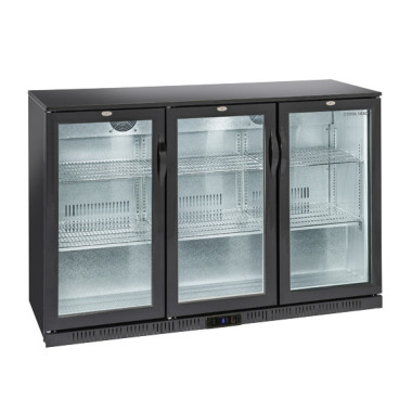 Arrière-bar réfrigéré - 320 L - 3 portes vitrées - 6 étagères chromées - LED - Thermostat numérique - Cool Head  au meilleur pri