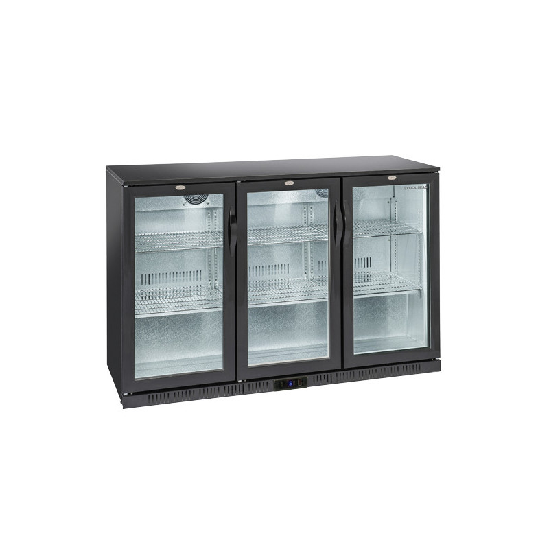 Arrière-bar réfrigéré - 320 L - 3 portes vitrées - 6 étagères chromées - LED - Thermostat numérique - Cool Head  au meilleur pri