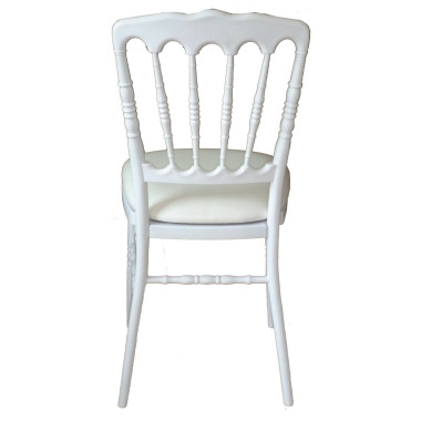Chaise Napoléon Premium blanche avec galette - lot de 8 - Restock CHR  au meilleur prix sur Restock CHR