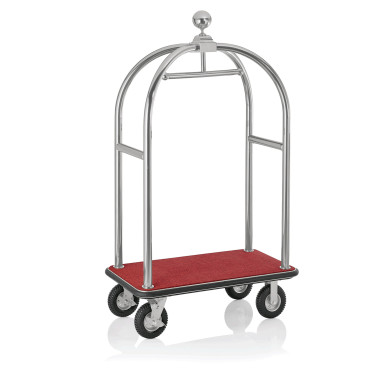 Chariot à bagages 112 x 60 x 190 cm inox brossé moquette rouge DRIFT professionnel - Was Germany  au meilleur prix sur Restock C