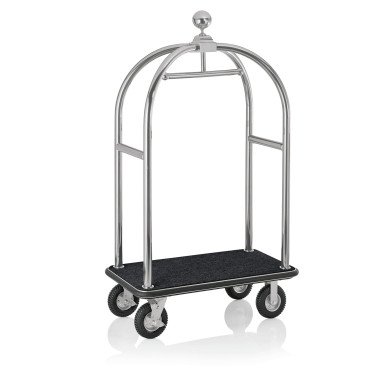 Chariot à bagages 112 x 60 x 190 cm inox brossé moquette noire DRIFT professionnel - Was Germany  au meilleur prix sur Restock C