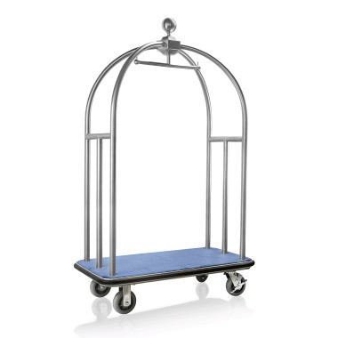 Chariot à bagages 112 x 60 x 185 cm inox brossé moquette bleue UNITY professionnel - Was Germany  au meilleur prix sur Restock C