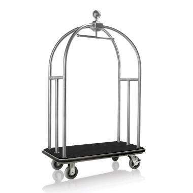 Chariot à bagages 112 x 60 x 185 cm inox brossé moquette noire UNITY professionnel - Was Germany  au meilleur prix sur Restock C