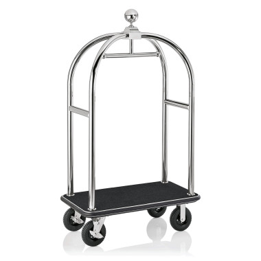 Chariot à bagages 112 x 60 x 190 cm inox poli moquette noire DRIFT professionnel - Was Germany  au meilleur prix sur Restock CHR