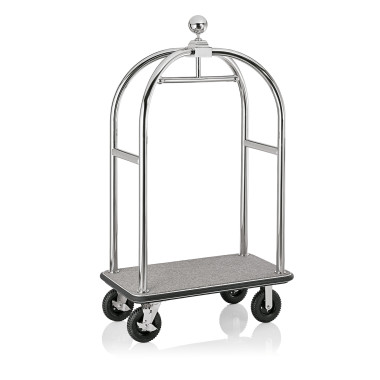 Chariot à bagages 112 x 60 x 190 cm inox poli moquette grise DRIFT professionnel - Was Germany  au meilleur prix sur Restock CHR