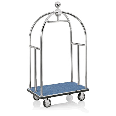 Chariot à bagages 112 x 60 x 185 cm inox poli moquette bleue UNITY professionnel - Was Germany  au meilleur prix sur Restock CHR