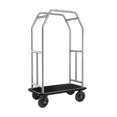 Chariot à bagages 112 x 60 x 185 cm inox brossé moquette noire TRAVELLER professionnel - Was Germany  au meilleur prix sur Resto